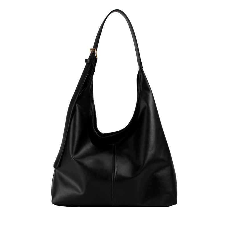 Large Capacity Commuter Tote Women's Elegant Minimalist Leather Shoulder Bag