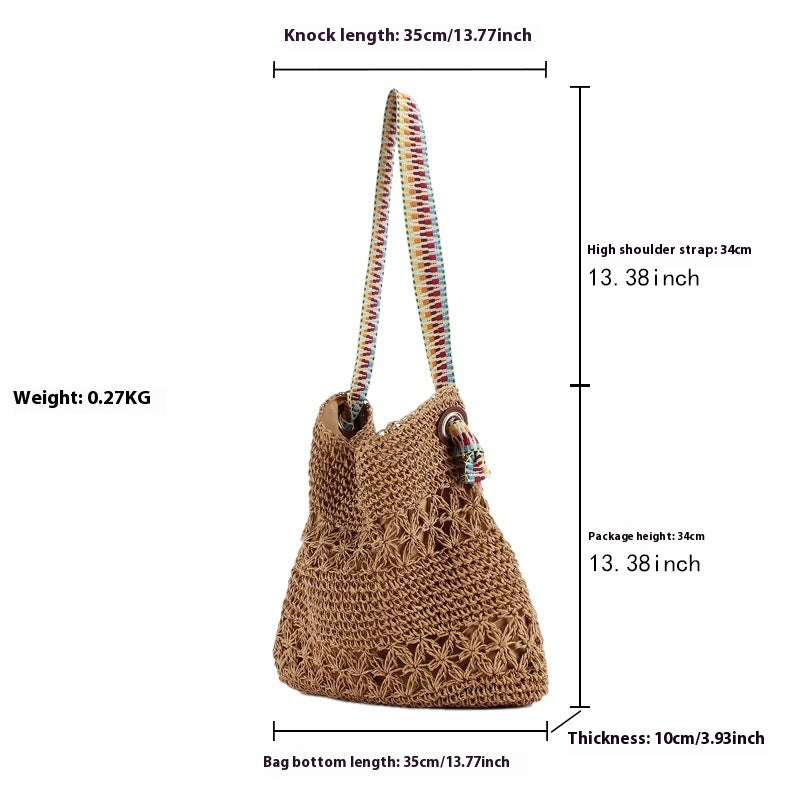 Retro Ethnic Style Versatile Casual String Woven Tote Bag