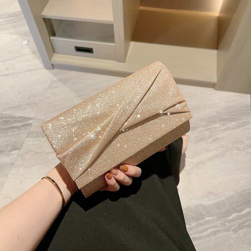 Glitter Folded Evening Crossbody Clutch Bag for Women