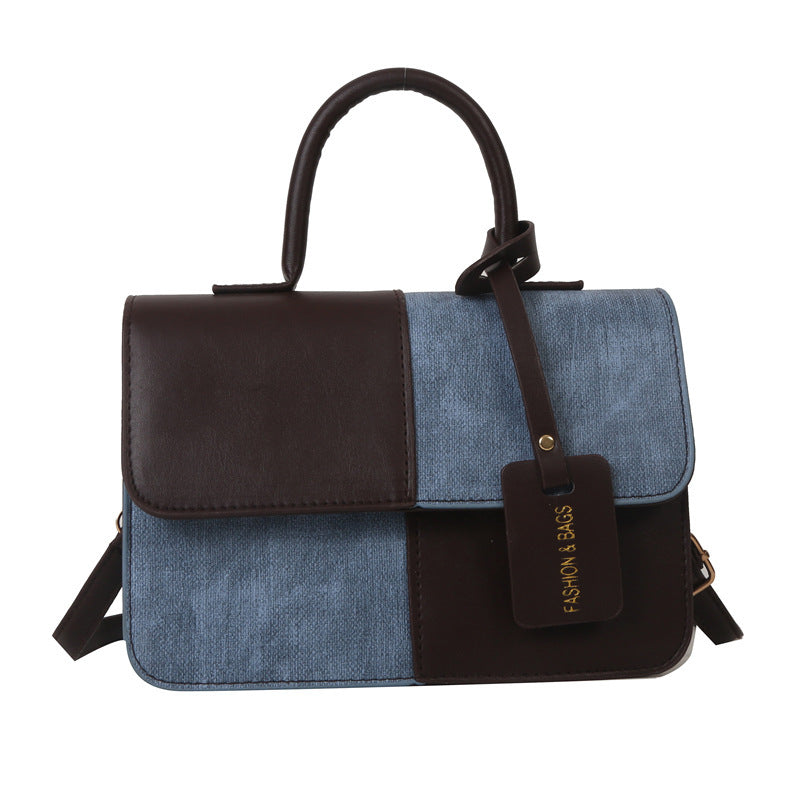 Belvoir Two-Tone Denim and Leather Crossbody Bag – Stylish Handbag with Adjustable Strap