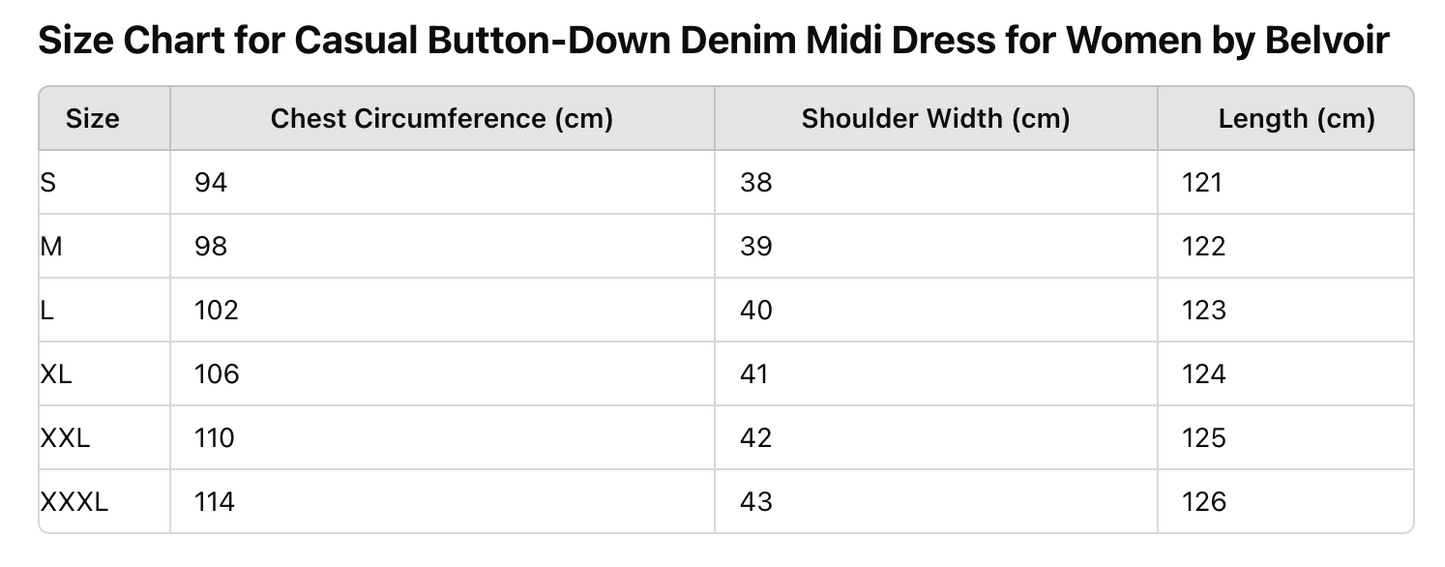 Casual Button-Down Denim Midi Dress for Women