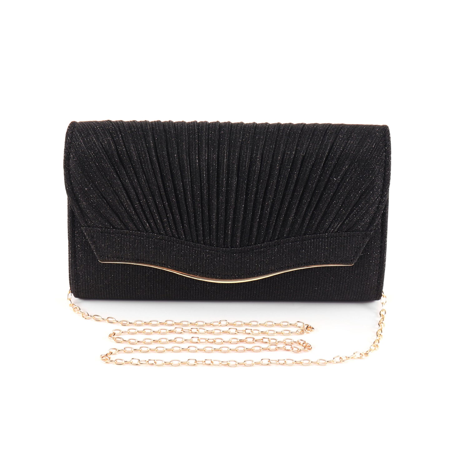 Elegant Pleated Evening Clutch with Chain Strap Bag for Women