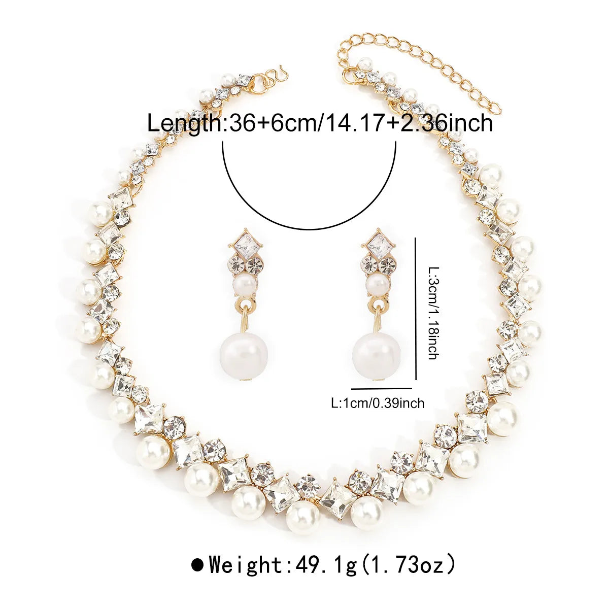 Baroque Alloy Necklace And Earrings Elegant Fashion All-match Bridal Formal Formal Dress Jewelry Suit