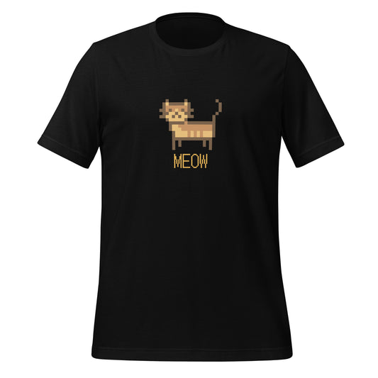 Belvoir Fun Pixel Art Cat "Meow" Graphic T-Shirt for Women – Cute and Stylish Casual Tee